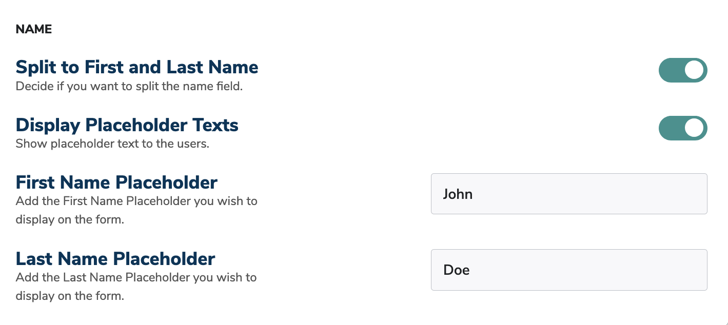 Forms Name Field